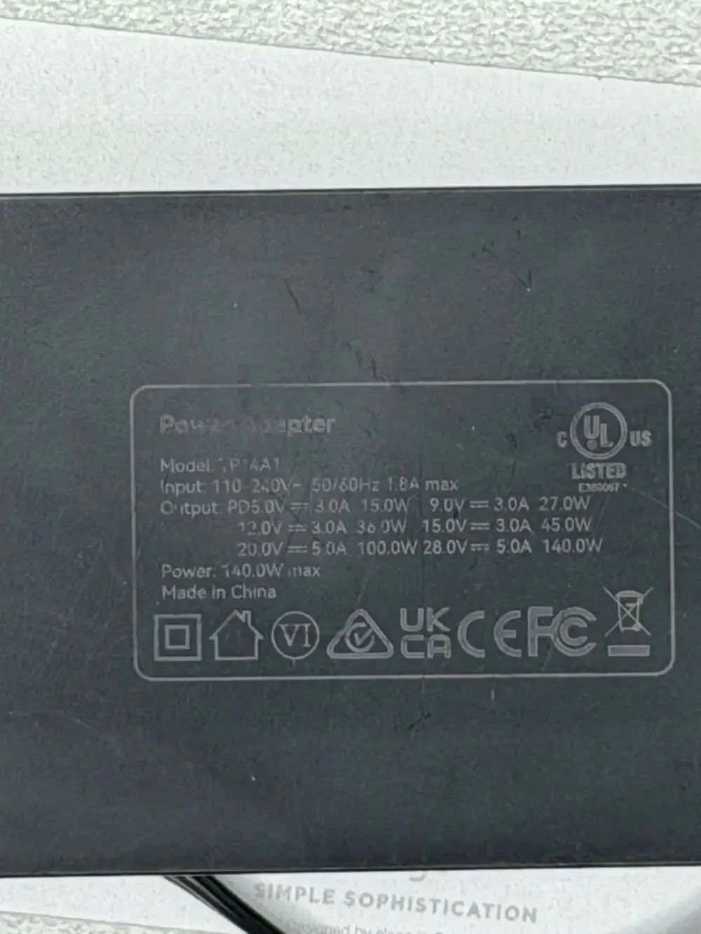 Generic 140W USB-C Power Adapter Model P14A1